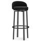 Kitchen Velvet Bar Stools Breakfast Bar Chairs Swivel Stools for Home Bar/Kitchen Island with Footrest Upholstered Kitchen Counter Chairs,Black 1 PCS,29.5in