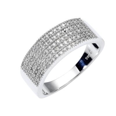 Fingerring DIAMONDS BY ELLEN K. "585 Gold mit 85x Diamant zus. 0,25ct." Gr. 18, weiß (weiß, weiß), Fingerringe, Damen, 018 (57,0), 0,25 ct P2 = erkennbare Einschlüsse, Gold Image