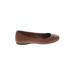 fs/ny Flats: Slip On Wedge Classic Brown Print Shoes - Women's Size 6 1/2 - Round Toe