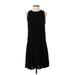 Rebecca Taylor Casual Dress - A-Line Crew Neck Sleeveless: Black Print Dresses - New - Women's Size 0