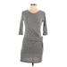 Mango Casual Dress - Wrap: Gray Marled Dresses - Women's Size Large