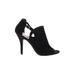 Lauren Conrad Heels: Black Print Shoes - Women's Size 9 - Peep Toe