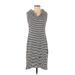 Talbots Casual Dress - Sheath: Gray Stripes Dresses - Women's Size Small Petite