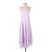 Vince. Casual Dress - Midi Scoop Neck Sleeveless: Purple Print Dresses - Women's Size Small