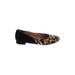Abella Flats: Ballet Chunky Heel Casual Black Leopard Print Shoes - Women's Size 8 - Round Toe