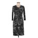 Ann Taylor Casual Dress - Sheath Crew Neck 3/4 sleeves: Black Dresses - Women's Size 6 Petite