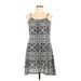 No Boundaries Casual Dress - Mini: Silver Damask Dresses - Women's Size Large