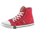 Sneaker MUSTANG SHOES "High-Top-Sneaker, Freizeitschuh" Gr. 40, rot Damen Schuhe Skaterschuh Schnürboots Canvassneaker Reißverschlussstiefeletten