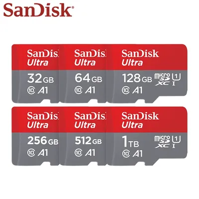 SanDisk-Carte Micro SD Ultra A1 32 Go 64 Go 128 Go 256 Go 512 Go 1 To SDHC SDXC Max jusqu'à 150
