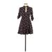 Express Casual Dress - A-Line: Black Floral Dresses - Women's Size X-Small