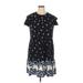 Old Navy Casual Dress - Mini Crew Neck Short sleeves: Black Print Dresses - Women's Size X-Large