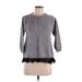 Sunday in Brooklyn Pullover Sweater: Gray Print Tops - Women's Size Medium