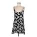 Brandy Melville Cocktail Dress - Mini Plunge Sleeveless: Black Floral Dresses