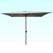 Arlmont & Co. 6 X 9Ft Patio Umbrella Outdoor Waterproof Umbrella w/ Crank & Push Button Tilt Metal in Gray | Wayfair