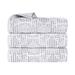 Latitude Run® Cotton Modern Geometric Jacquard Plush Soft Highly-Absorbent Bath Towel Set Of 3 100% Cotton in Gray | Wayfair