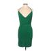 Black Halo Cocktail Dress - Party Cowl Neck Sleeveless: Green Solid Dresses - Women's Size Large