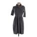Gianni Bini Casual Dress - Sweater Dress Cowl Neck 3/4 sleeves: Gray Marled Dresses - Women's Size X-Small