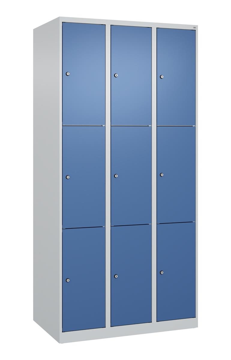 C+P Schließfachschrank Classic PLUS, 3 Abteile, 1850x900x500mm, 7035/5023 Image