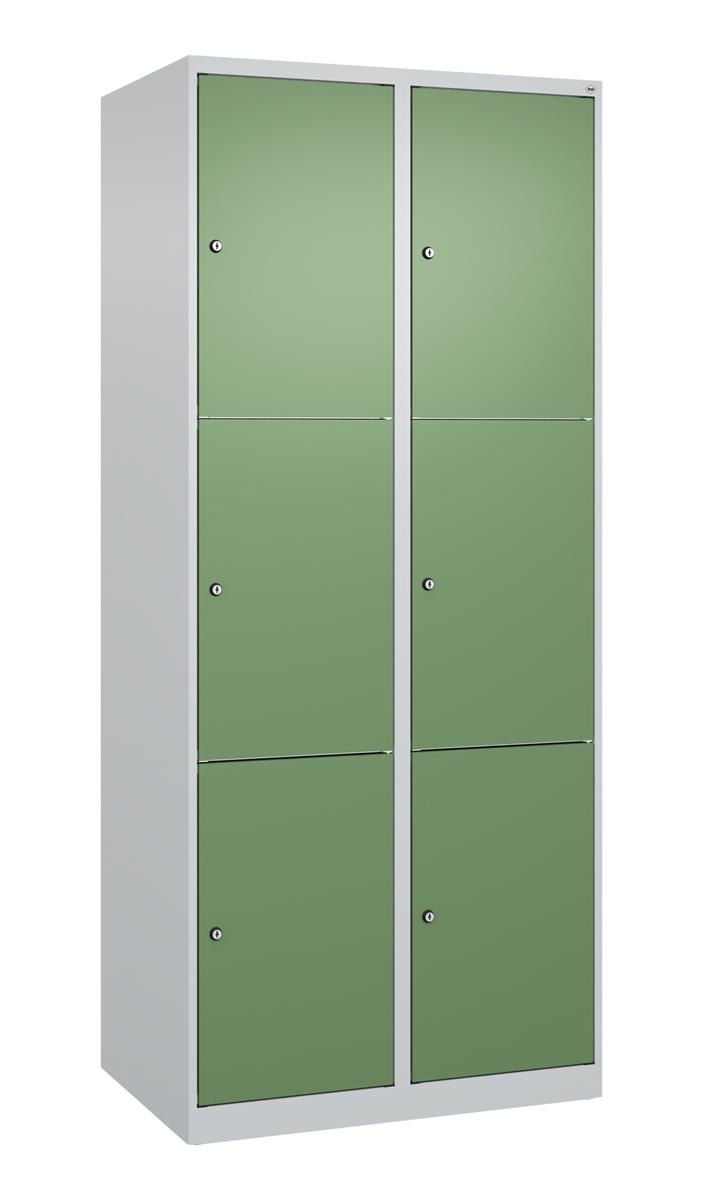 C+P Schließfachschrank Classic PLUS, 2 Abteile, 1850x800x500mm, 7035/6011 Image