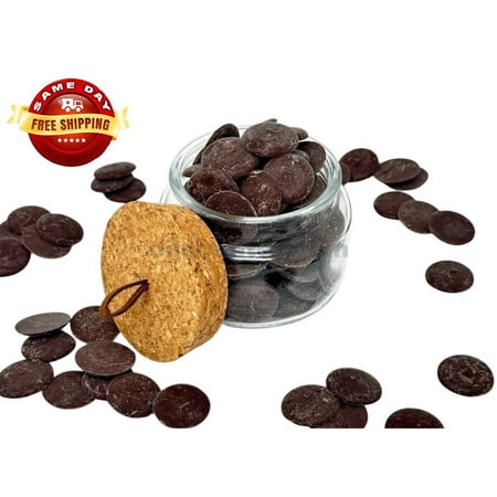 DARK/BLACK COCOA BUTTER CHOCOLATE WAFERS ORGANIC UNREFINED 16 OZ 1 LB