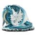 Ebros Nature s Nurture Mother Dragon Adoring White Baby Dragon Statue 6.75 Long