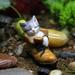 gotofar Cat Garden Decor Sleeping In Shoe Multipurpose Multi-color Fairy Garden Tiny Resin Cat Decor for Garden