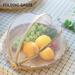 Tent Basket Fruit Vegetable Bread Cover Storage Container Outdoor Picnic Food Cover Mesh Tent Basket With Gauze(Dust-Proof)