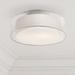 Possini Euro Design Modern Ceiling Light Flush Mount Fixture 12 1/2 Wide Satin Nickel 2-Light Sheer White Fabric Opal Glass Drum Shade for Bedroom