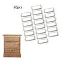 20x File Label Holder Metal Frame Handle Drawer Tag Pull Hardware for Drawer Box Argent