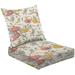 2-Piece Deep Seating Cushion Set abstract allover hand drawing style color pattern for textile print Outdoor Chair Solid Rectangle Patio Cushion Set