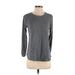 Ann Taylor LOFT Pullover Sweater: Gray Color Block Tops - Women's Size Small