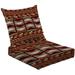 2-Piece Deep Seating Cushion Set traditional paisley pattern Outdoor Chair Solid Rectangle Patio Cushion Set