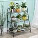 Outdoor Patio Large 3 Tier Plant Shelf Wrought Iron Flower Pot Display Rack