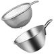 Salad Mixing Bowl Container Stainless Steel Egg Beater with Handle Baking Whipped Cream Basin Bowls Strainer Rice Rinse Washing Metal Fine Mesh