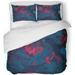 KXMDXA 3 Piece Bedding Set Blue Pattern Colorful Betta Fish Siamese Fighting Splendens Red Twin Size Duvet Cover with 2 Pillowcase for Home Bedding Room Decoration