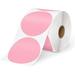 MUNBYN 3 Inch Pink Circle Thermal Sticker Labels Self-Adhesive Round Direct Thermal Labels Multi-Purpose Sticker Labels for DIY Logo Design QR Code Name Tag 500 Labels/1 Roll