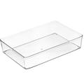 Jzenzero Clear Plastic Card Storage Box Large Capacity Carrying Storage Box for Office Dorm Desk Storage Large Square Box