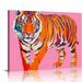 COMIO Funky Pink Orange Tiger Canvas Wall Art Trendy Preppy Animal Painting Poster for Girls Bedroom Cute College Dorm Apartment Wall Decor Hot Pink Girly Art Print