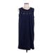 Old Navy Casual Dress - Mini Crew Neck Sleeveless: Blue Solid Dresses - Women's Size Large