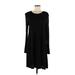 H&M Casual Dress - Mini Scoop Neck Long sleeves: Black Solid Dresses - Women's Size Medium