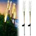 Niyofa 2Pcs Solar Fiber Light Solar LED Reed Stake Light 600mAh Solar Outdoor Light Solar Powered Decorative Lamp Durable Automatic Garden Stake Light with Simulation Reed for Outdoor