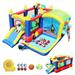 ZOGYMOZ Inflatable Bounce House for Toddlers with Blower Children s Castle with Bouncing Slides Climbing Wall Bouncing Area Basketball Hoop Water Gun Inflatable Water Slide with Football Area