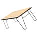 1 Set Folding Desk Picnic Folding Grill Table Iron Mesh Table with Wood Desktop