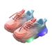 Ramiter Kids Sneakers Children s Sneakers Color Gradient LED Light Shoes Dad Shoes Lace up Soft Soles Tennis Shoes Girls Pink