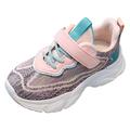 Ramiter Girls Sneakers Girls Sports Shoes Fashionable New Pattern Simple and Cute Mesh Breathable Comfortable Hook Loop Casual Shoes Kids Tennis Shoes Pink