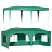 10 x20 EZ Pop Up Canopy Tent Heavy Duty Waterproof with 6 Removable Sidewalls Portable Folding Outdoor Tent Canopy Tent with Carry Bag for Parties Beach Wedding Event Green