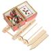 Doll House Christmas Decoration Accessories Mini Furniture Wooden Crafts Miniature Food Toy Sleigh Box Snowboard 6-piece Set Desktop Ornament Toys
