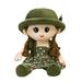 Matoen Soft Baby Doll for Girls Sleeping Cuddle Stuffed Doll with Hat First Baby Doll Plush Rag Doll Wear Dress 13.7