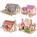 Micro Landscape Flower Pot Decoration 3d Puzzle House Child 4 Pcs Ornaments Wooden Models Tiny Decorations for Home