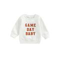 TheFound Infant Toddler Baby Girl Boy Casual Pullover Long Sleeve Letter Print Ribbed Sweatshirt Tops